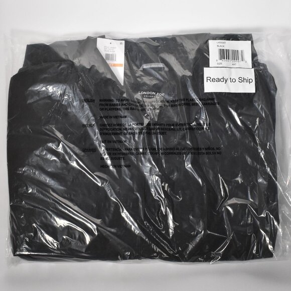 London Fog Auburn Golf Jacket Men 4XT Black Light Weight Zip Front Coat New - Picture 5 of 8